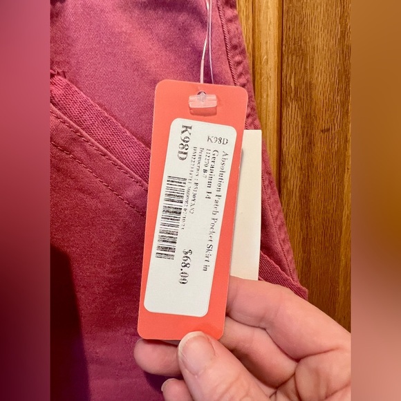 NWT Women’s Size 14 Democracy Ab Solution A Line Pink Denim Skirt with Buttons - Picture 6 of 13